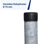 Stahl-Rohrpfosten 3500 mm, 2 mm, Ø 76 mm